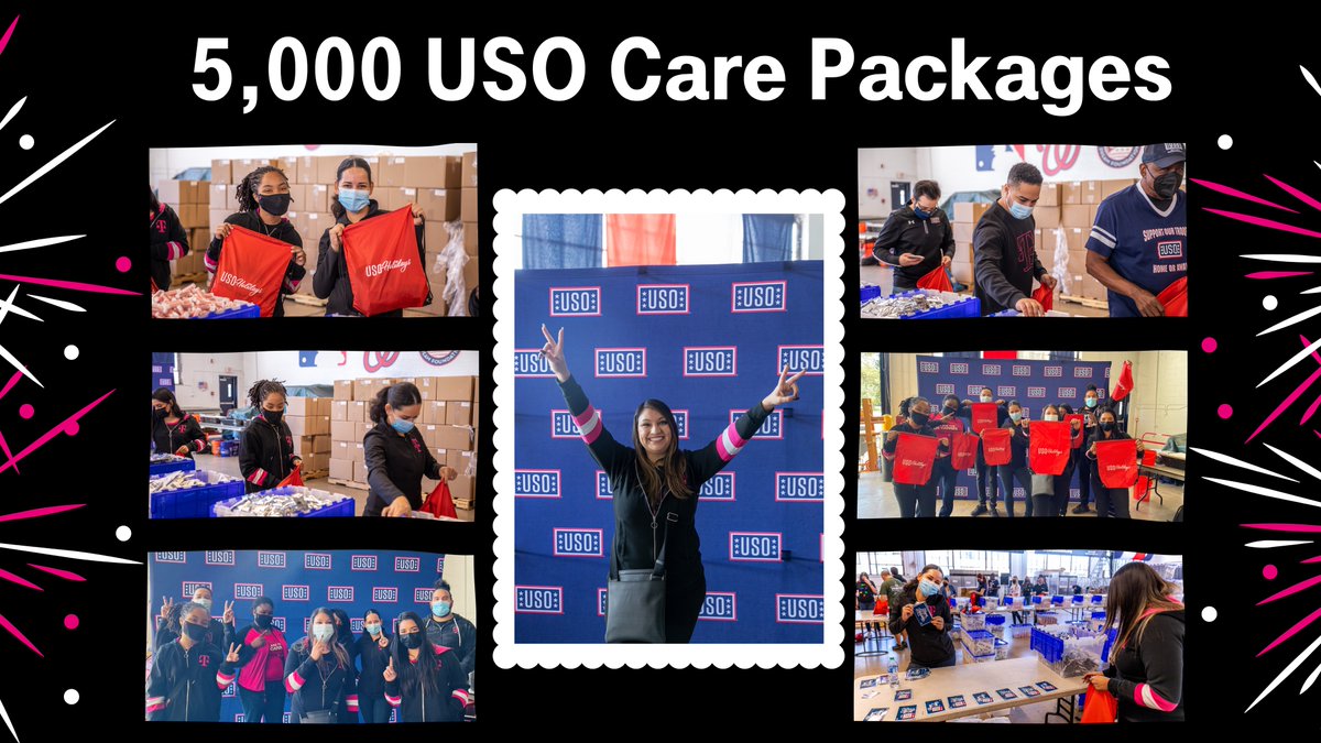 I want to give a big shout out to <a href="/SellPhones4/">EB</a> #TheCrown and this amazing <a href="/TMobile/">T-Mobile</a> team for their work supporting the <a href="/USOMetroDC/">USO-Metro</a>.  On Friday, this team helped stuff 5,000 Care Packages for our troops stationed in remote areas for the holidays.  THANK YOU! #WeWontStop