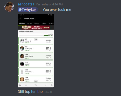 AlZeidenfeld's tweet photo. Love to see SO many people in the SmizzGang discord crushing it this season. Seems like it's just going to be a matter of time before another member binks the milly. 

Imagine not being a member. https://t.co/lhXlpdc2YP