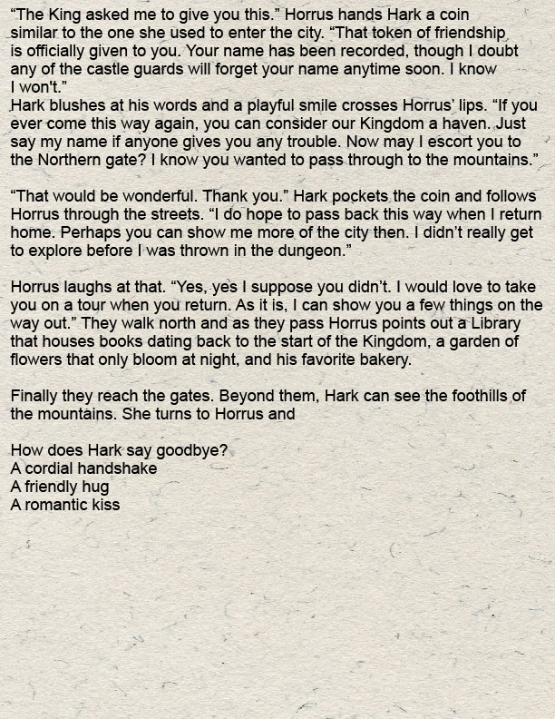 Harkventure's tweet photo. Oh my gosh it took me waaaaaaay too long to get back to this. Sorry all! Here is the conclusion of the Ossien story. Vote on how you'd like it to close! #twitterDnD #harkventure #intfic
Text Version here: https://t.co/1pI0Jucp6B https://t.co/0BFwTz3VLJ