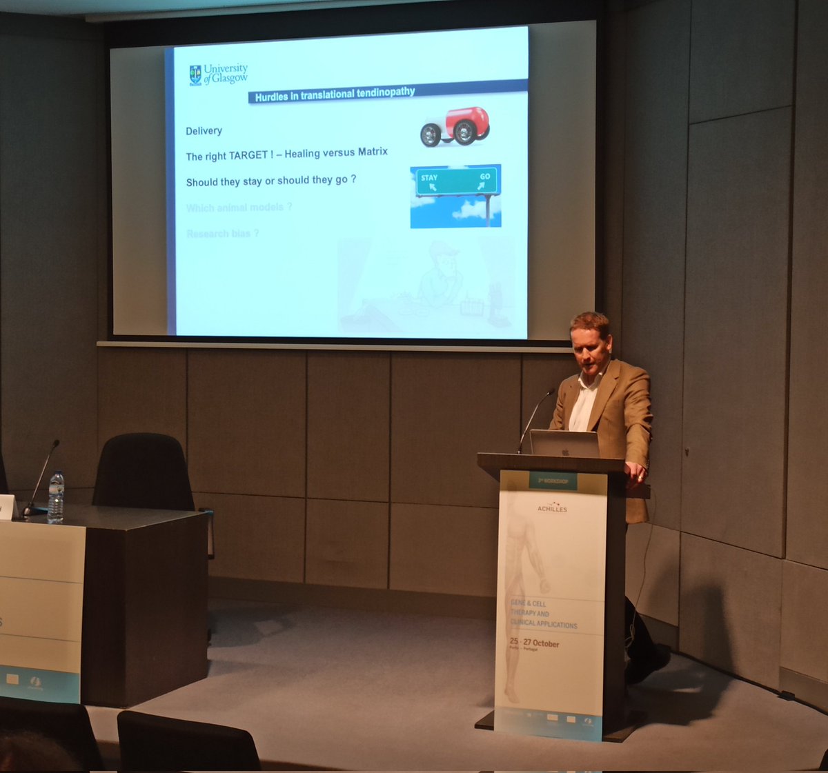 TENET_COST's tweet photo. Very excited to have Neal Millar @TendonGlasgow as last speaker of the day, talking about the translation of therapies for tendinophaties. https://t.co/G68LCk2LZg https://t.co/Z3NfSGi0yq