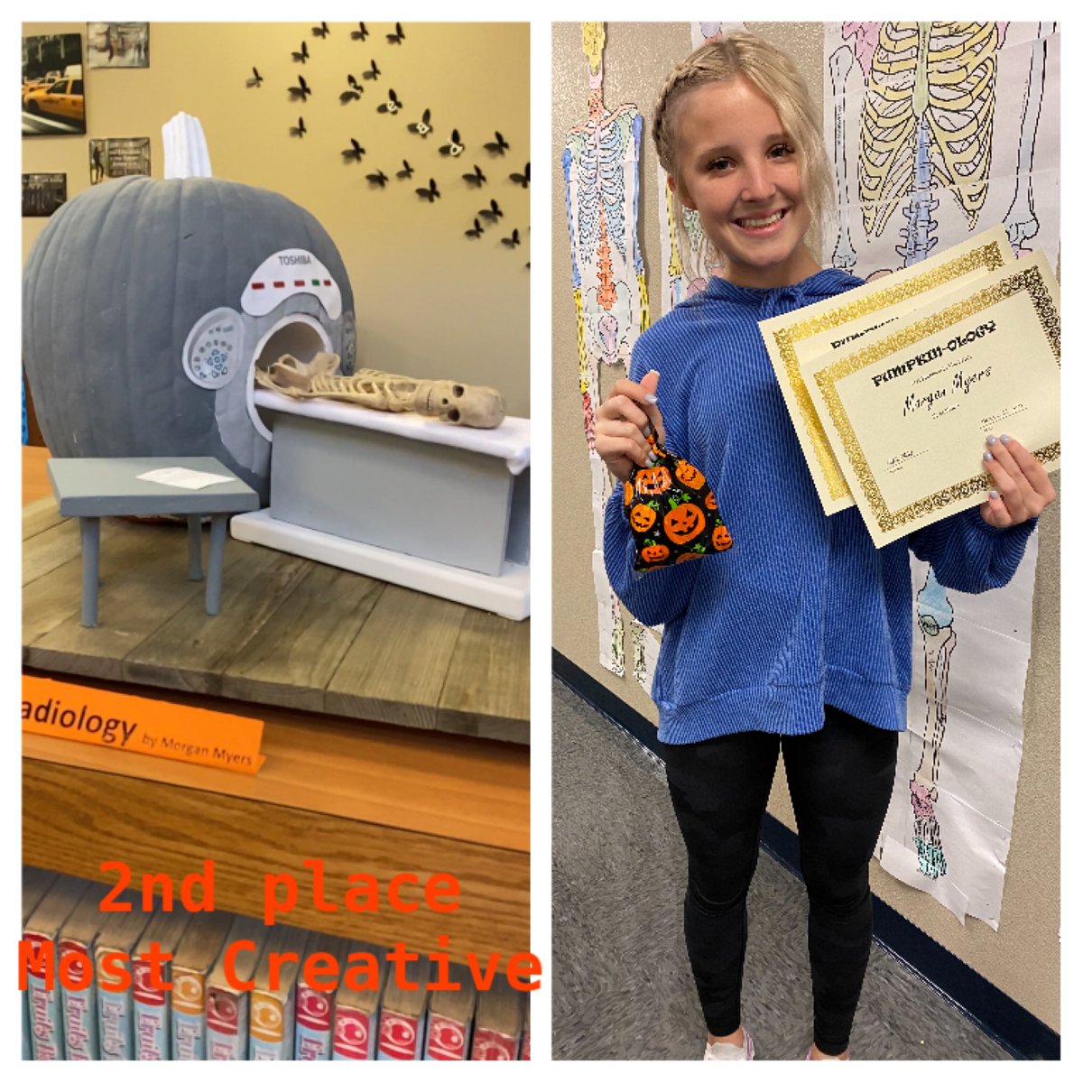 LampasasHealth's tweet photo. Pumpkin-ology Winners for Most Creative!  Congratulations Laylah, Morgan, and Nate!
#WhatADistrictLTX @LampasasHealth @BadgerHS_Prin https://t.co/SD5wSVQfMi