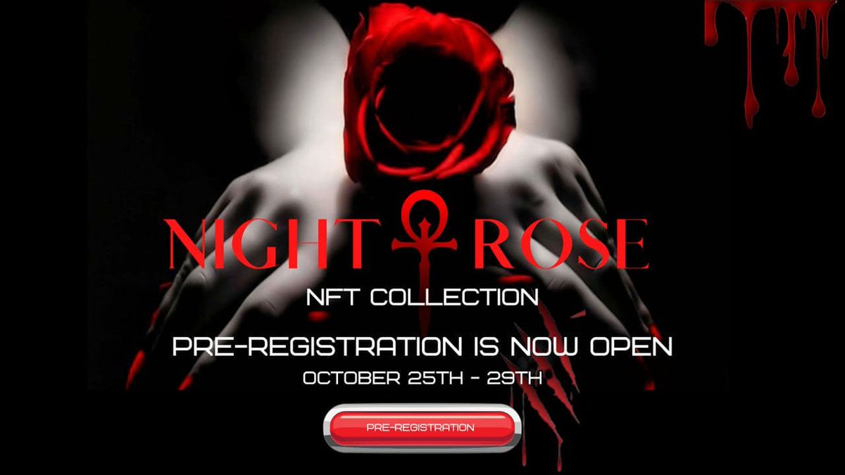 SmashPayX's tweet photo. PRE-REGISTRATION IS NOW OPEN!!!
https://t.co/hiDGE7Z0tA
Be part of Movie History and own your very own #NightRose #NFT, part of a series of #NFTdrops that will fund the next feature film directed by @jack_sholder 

#Halloween #Vampire #Hollywood https://t.co/88kXQ2YMky