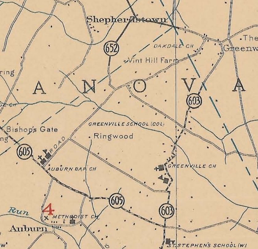 KR_History_Club's tweet photo. Fauquier Chamber of Commerce Map. 1934
See if you can locate the stream known as Kettle Run.  It is the line passing through the "H" in Greenville School. Both Greenville and Auburn Baptist Church schools still stand today.
#FCPSSchoolHistory
@KettleRunNews https://t.co/99PuhYy90T