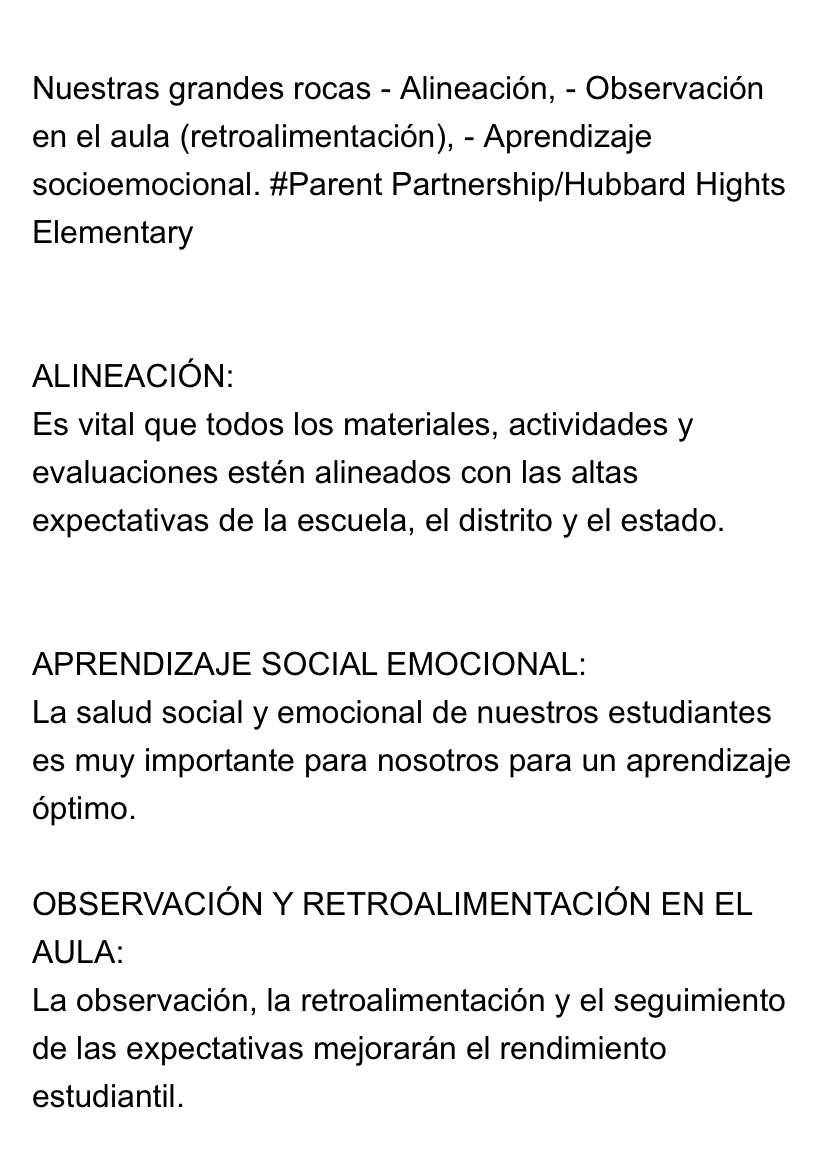 HHeightsFWISD's tweet photo. On behalf of our Family Engagement Specialist please note our 3 rocks of Hubbard Heights! #socialemotional #alignment  #observationandfeedback https://t.co/Fe5pJZ5yxn