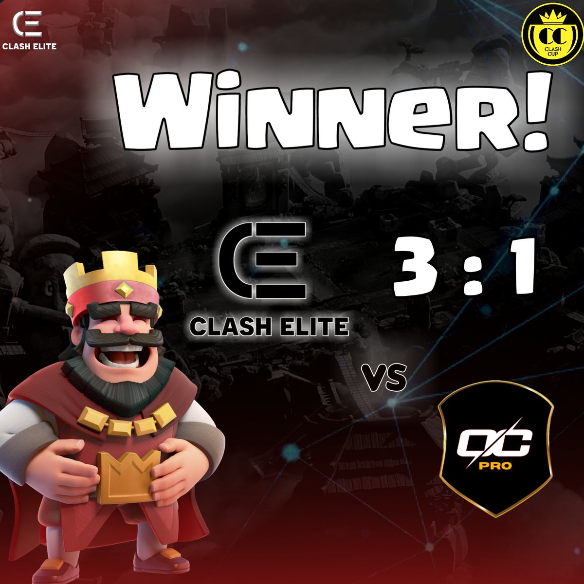 Strong Match from us!

🏆 <a href="/ClashCupCR/">Clash Cup</a> 
3️⃣ Clash Elite
1️⃣ <a href="/OutcastsCR/">Outcasts</a> 

Mvp: @CE__Johnny