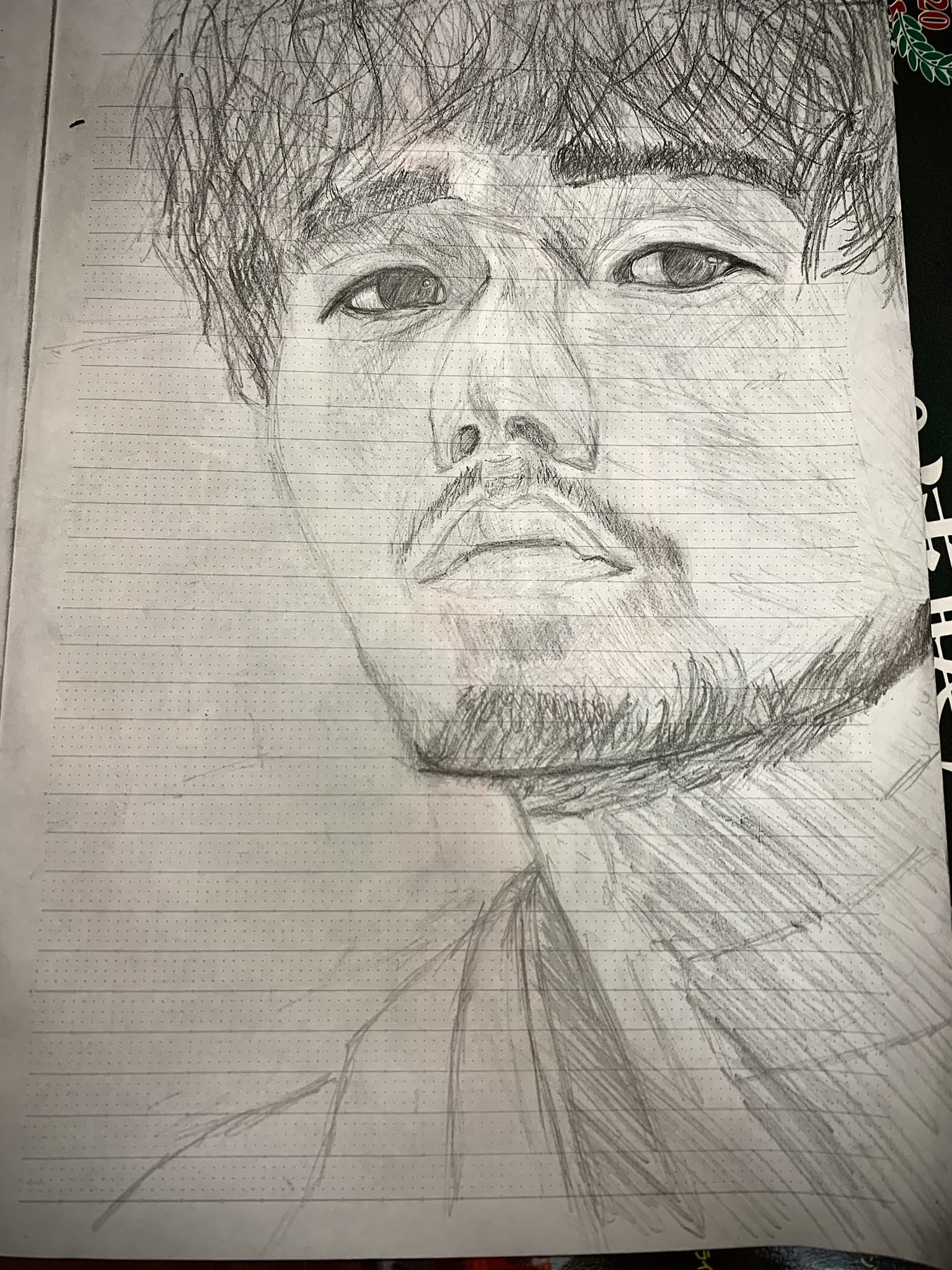 グルタミン King Gnuの井口さんを描いてみました 人生で初めて自分以外の人物画を描きましたがかなり難しいですね笑 全体のバランスを取るのがいつもの漫画イラストや車の10倍くらい難しかったです笑 もっと勉強が必要ですね 鉛筆デッサン T Co