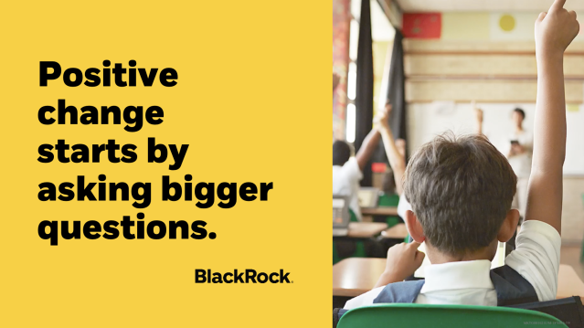 Graciela_B's tweet photo. It feels good to be part of an organization pushing so hard for positive change. The bigger the question, the bigger the change. #AskBiggerQuestions #OneBlackRock https://t.co/ZOn7o7oMoe https://t.co/iyrL2SN5QA