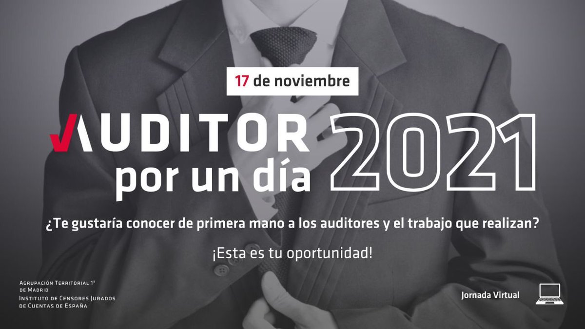 La Agrupación de Madrid del ICJCE Auditores ha convocado por decimoquinto año consecutivo la Jornada “#Auditor por un Día”. 

Podéis encontrar toda la información sobre la jornada en lnkd.in/dKNBQfjD.
