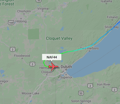 ameliairheart's tweet photo. RNLAF KDC-10 T-235 landed at Duluth Int'l Airport, MN after departing from Eindhoven Airport, NL ~8 hours ago. This aircraft is soon to be inducted into @OmegaTanker's fleet, joining T-264 (N264DE). Based on FAA's registry, this aircraft likely will become N235UL. #ADSB #480C01 https://t.co/mmQqj7ppd5