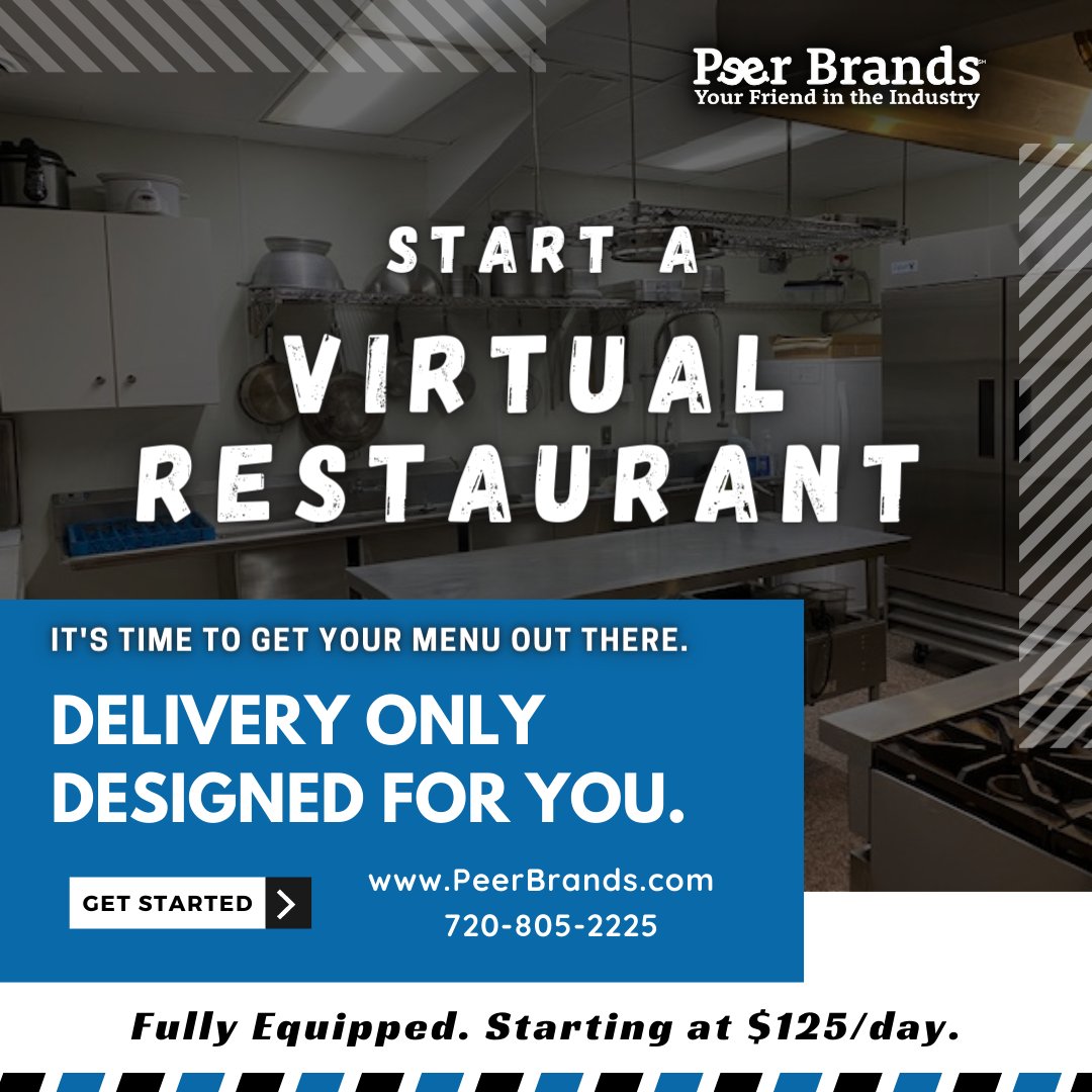 PeerBrands's tweet photo. Did you know you could start a virtual restaurant where you want for $125/day with Peer Brands?  🤔Talk about affordable. 💯🙌

Dm us for more information.

#virtualrestaurant #ghostrestaurant #denverchefs #foodprenuers #denverfoodtrucks #colorado https://t.co/NYlgmRPOIr