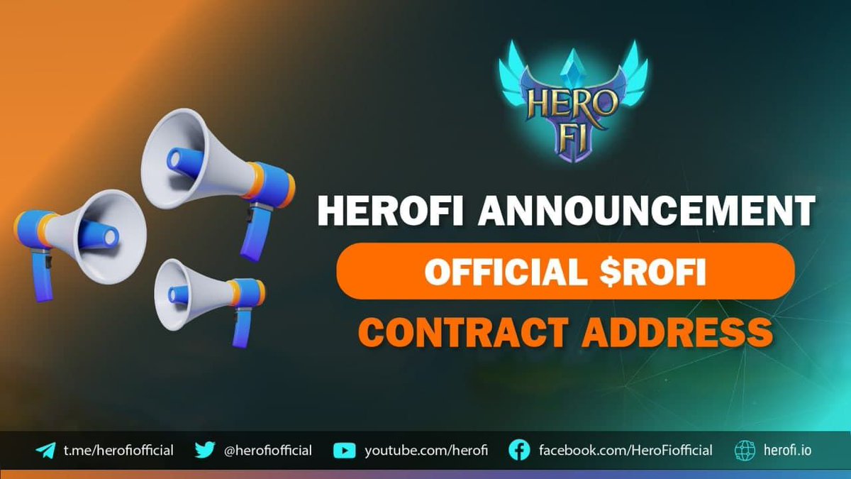⚠️ WARNING ️⚠️
Currently, there are fake accounts on community groups for the purpose of fraud

👉 HeroFi uses ONLY verified contract addresses for $ROFI
0x88a6d7986971Ed591F1DA71aDCfE817CA441BC28
buff.ly/3vJUiGQ

🚫 Be careful and avoid fraudulent transactions