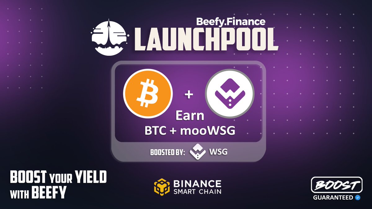 beefyfinance's tweet photo. 🔥#BeefyBOOST for $BTC is live thanks to @WSGToken🕹️

✅ Stake #beltBTC on Beefy to boost APY, and earn bonus #mooWSG. #mooWSG is $WSG that is already earning yield in the $WSG vault.

Join Boost at https://t.co/FbpN1BaJjD

Are you earning with https://t.co/T1NCoGzqju?

#WSGARMY https://t.co/sgeXG8Mwms