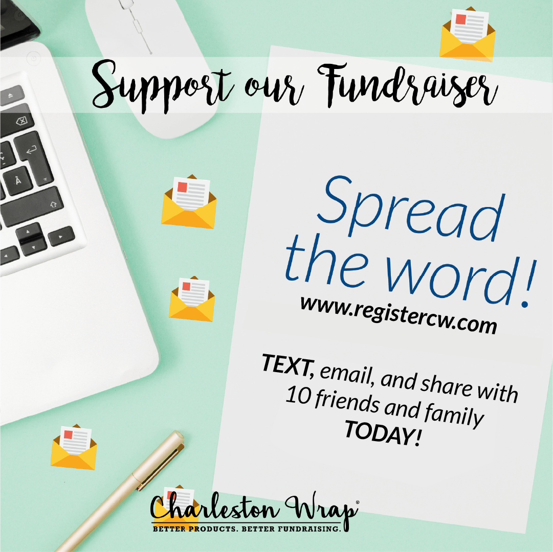 Support our fundraiser by spreading the word via email, TEXT, and social media! If you haven’t done so already, register today at buff.ly/3EKHGU2 and start sharing our fundraising link now. We need everyone’s help! Code 22516 #charlestonwrap #fundraiser #spreadtheword