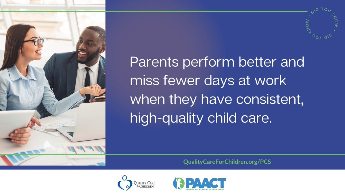 QCCGeorgia's tweet photo. The PAACT Scholarship powered by Quality Care for Children’s BOOST program benefits the whole family, including parents who rely on child care so that they can work. Learn more at https://t.co/0xG1N877hv.
#SaveChildCare #EarlyEdGa @PAACTatl https://t.co/zykJcrGOSR