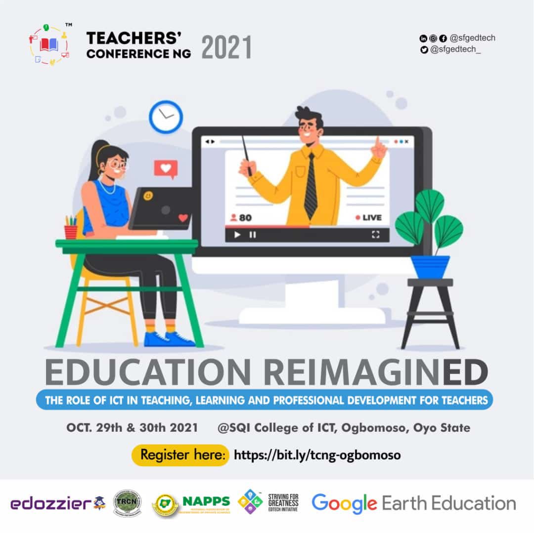 sfg_edtech's tweet photo. Are you a teacher or have colleagues, friends or family who teach in Ogbomoso and its environment- (Nursery, Primary, Secondary, Tertiary)?

Join free in-service Professional Development for educators with a hands-on demonstration on the latest EdTech tools

[1/2] https://t.co/9fN4CDC8Bb