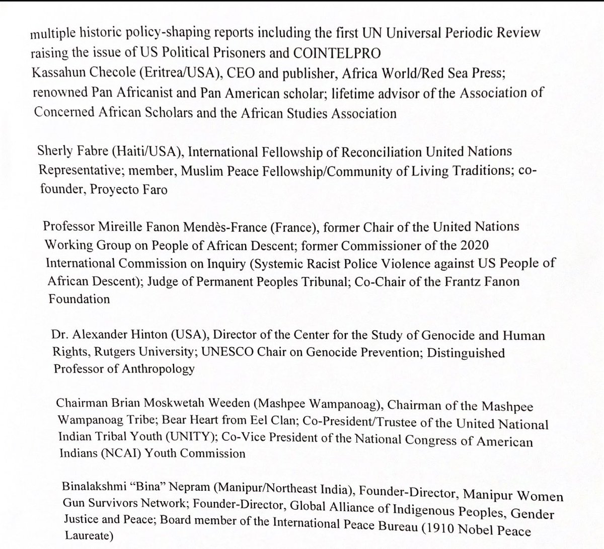 The international jurists have found the united states GUILTY on ALL 5 counts of genocide against Black, Brown, and Indigenous people.
