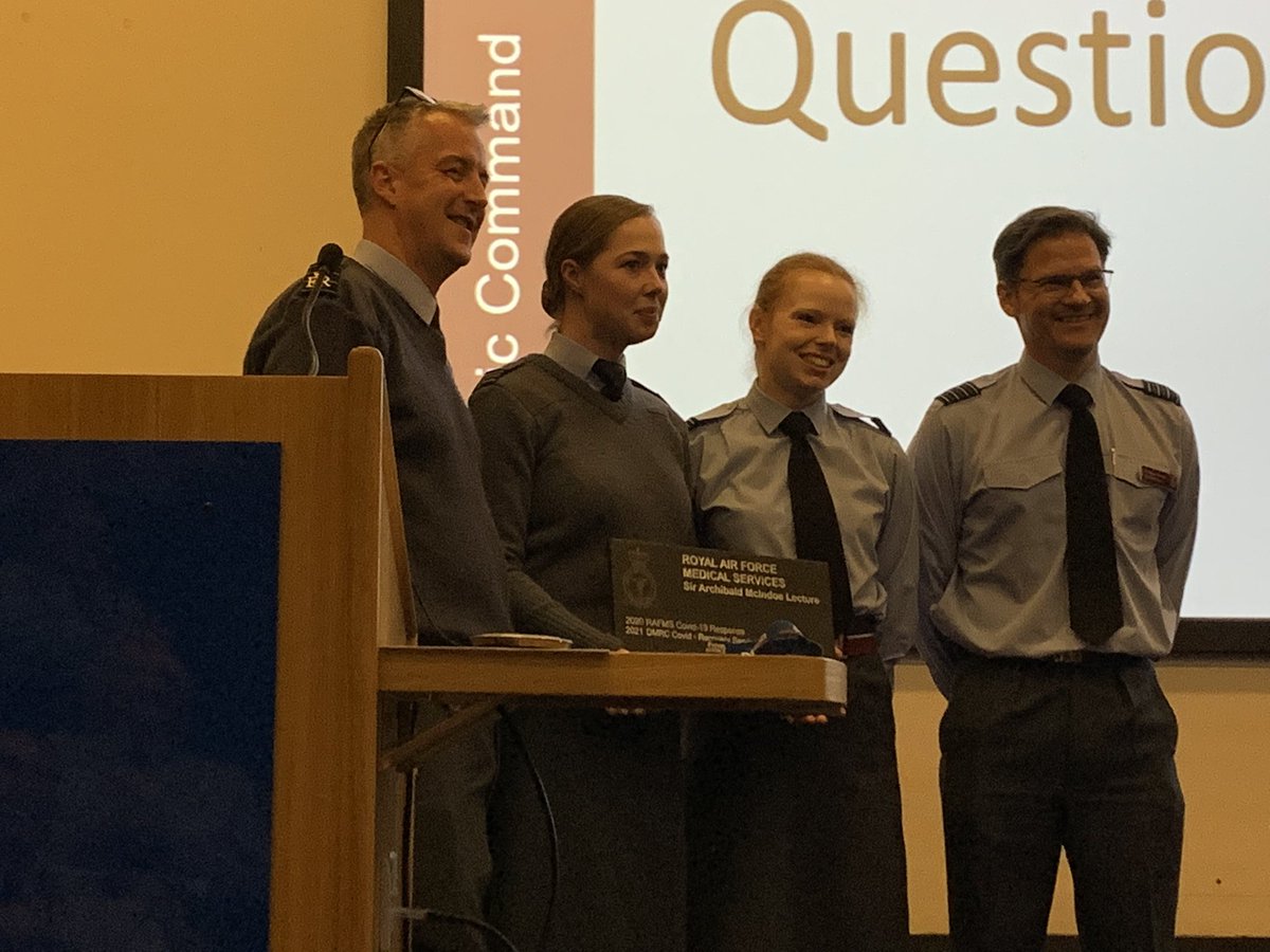 mariabyford's tweet photo. Inspired to hear the #RAFMS Sir Archibald McIndoe lecture this afternoon - awarded to the Defence COVID-19 Rehabilitation and Recovery Service. Great team effort @dms_dmrc @DMS_DG @ClareWaltonRAF 👏👏👏 https://t.co/vwt8ZFBVNg