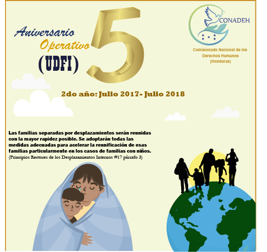 CONADEH's tweet photo. 📌Conmemoramos con mucha alegría el 5to aniversario operativo de la Unidad de Desplazamiento Forzado Interno (UDFI).
¡En hora Buena! #UDFI 🥇🎊🎉 https://t.co/J8DsrpXYZp