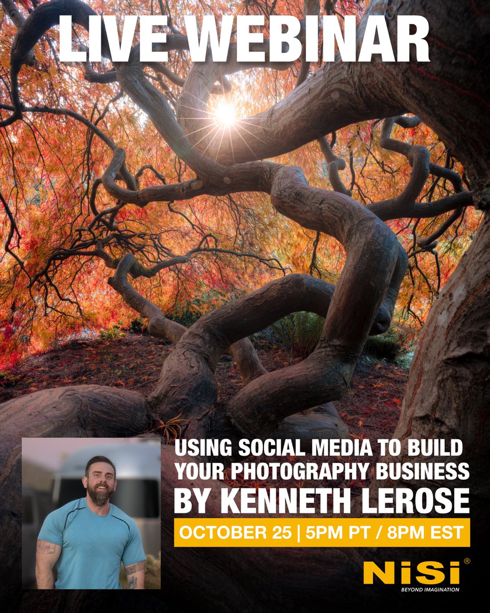 Today I’m doing a LIVE webinar for <a href="/nisiopticsusa/">NiSi Optics USA</a> at 5pm PST. Getting down to the nitty gritty about social media and how to get your photography seen! 📷

Register here 👉🏼 nisiopticsusa.com/live/?mc_cid=1…