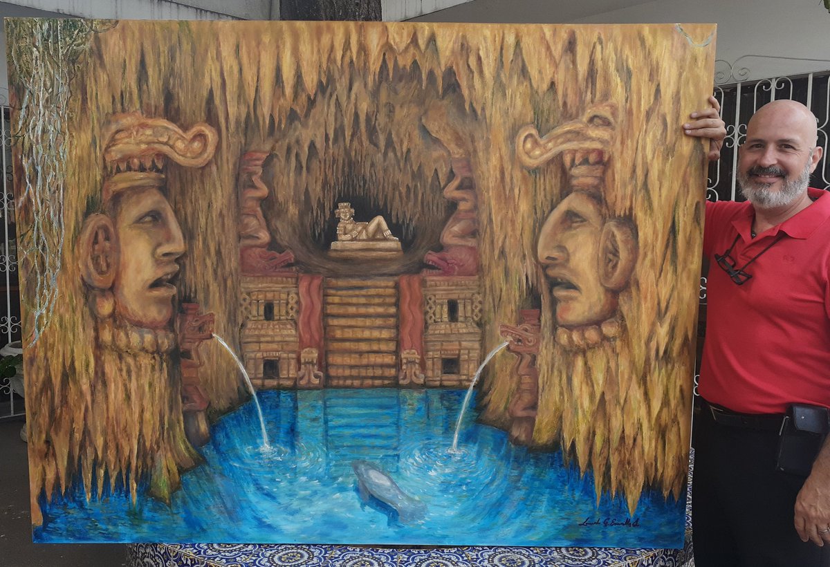 LeoEscamillaArt's tweet photo. El cenote del manatí (óleo)#artemexicano,#mexicanart,#mayan,#mayanart,#chacmol,#cenote,#manati,#mexico,#pintormexicano,#mexicanpaintor,#originalpainting,#oilpainting,#templomaya,#mayantemple. https://t.co/pnhlJh0R91