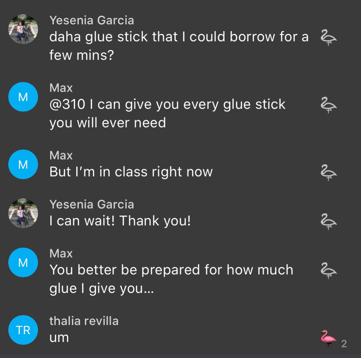 in the dorm groupchat ???
