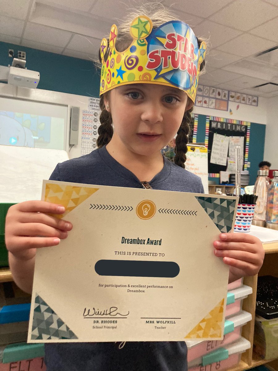 WolfkillsPups's tweet photo. Shoutout to this cutie!  Star of the Week ✔️ DreamBox Award ✔️ WoW Form recipient✔️ Rockin’Kindergarten✔️#bengalpride @MrMeligan https://t.co/6XZu3p9A3J