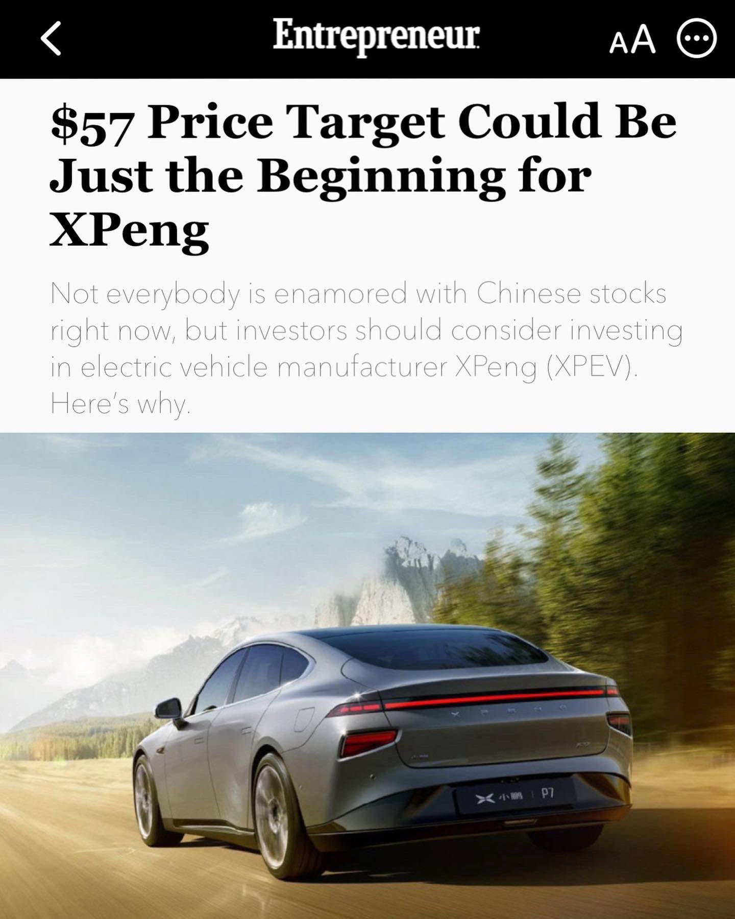 Xpeng stock target online