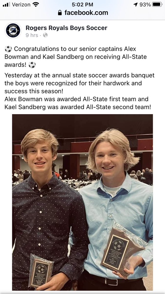 <a href="/RogersSoccer/">Rogers Boys Soccer</a> <a href="/geauxroyals/">Rogers Royals</a> <a href="/mnsoccerhub/">MN Soccer Hub</a> <a href="/RogersHighSclMN/">Rogers High School</a>
