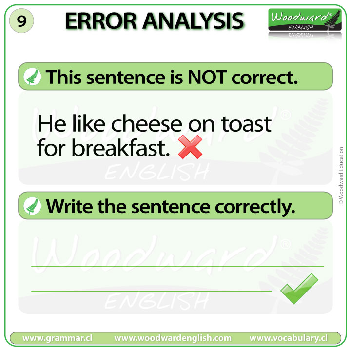 WoodwardEnglish's tweet image. Woodward English - Error Analysis 9
This sentence is NOT correct:
---> He like cheese on toast for breakfast.
Write the sentence correctly.
If you need help, see this lesson:
woodwardenglish.com/english-error-…
#ErrorAnalysis #Quiz #LearnEnglish #Grammar #ESOL