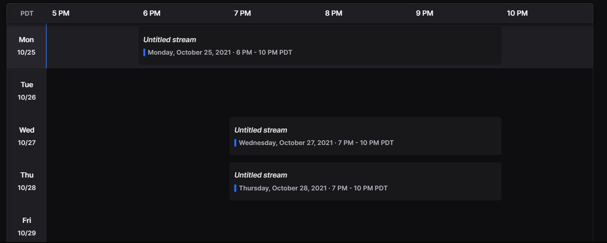 Professor_Car's tweet photo. Hey twitter peeps, I'm rarely on here but I figured this is a good place to say that I am actually trying to stream again and for now this is my tentative schedule. https://t.co/Xw9JhGpMyN