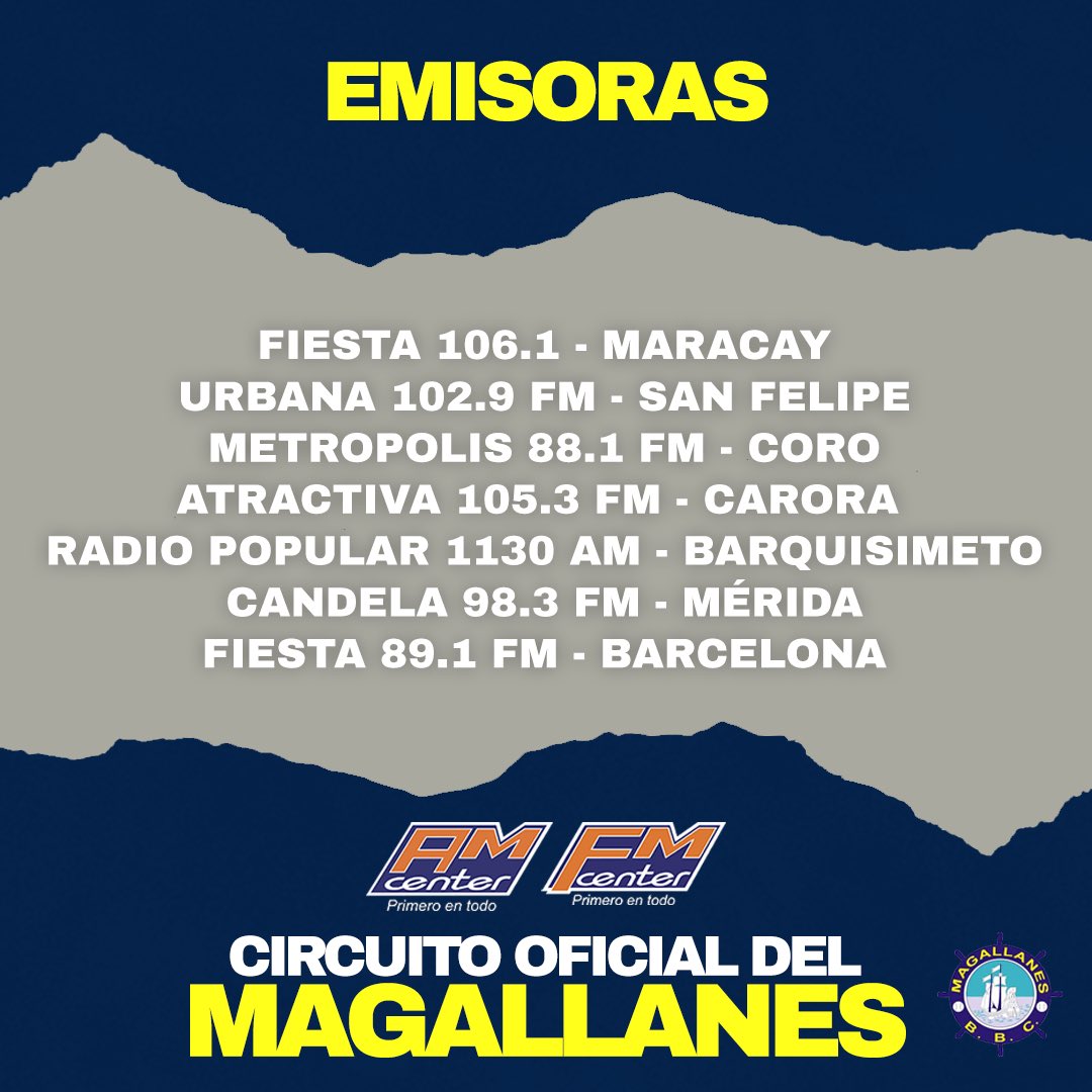 ¡SE ENFRENTAN LOS ETERNOS RIVALES ⛴⚾️!

Magallanes recibe en Valencia a los Leones del Caracas y los podrás disfrutar por los Circuitos AM Center y FM Center.

En Caracas por RQ 910 AM y CANDELA PURA 91.9 FM 📻
