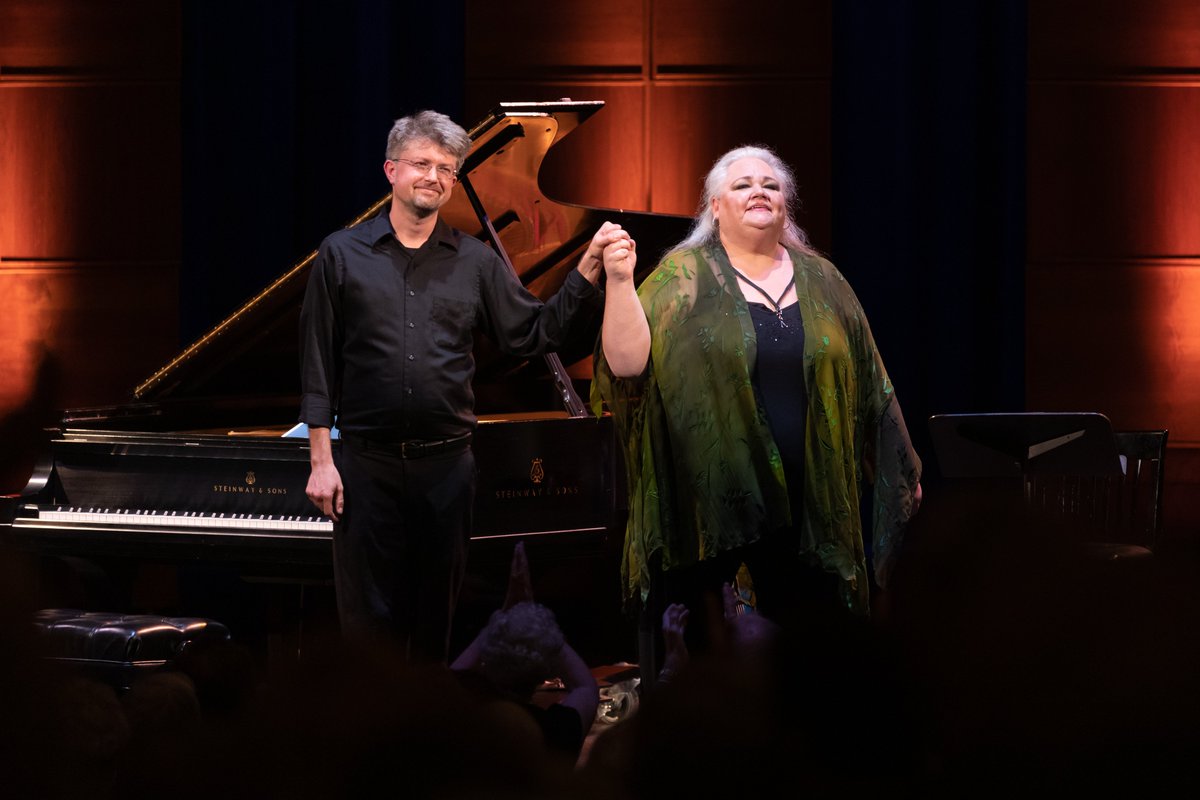 SDOpera's tweet photo. Happy World Opera day! We were thrilled to be indoors this past weekend for the first time in too long with a glorious concert by mezzo-soprano Stephanie Blythe with Ryan MacEvoy McCullough. Photo by @karlicadel #WorldOperaDay #HappyWorldOperaDay https://t.co/TTEkGgpHjV