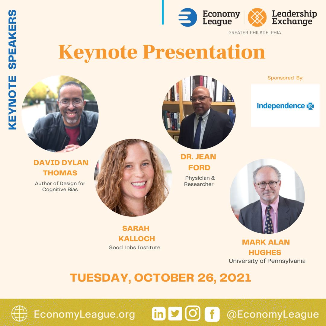 EconomyLeague's tweet photo. The GPLEX Keynote Presentation sponsored by @IBX takes place Day 2 of GPLEX!
Moderated by Economy Leagues own, Nick Frontino, our presentation features industry experts David Dylan Thomas, Dr. Jean Ford, Sarah Kalloch & Mark Alan Hughes!
#GPLEX #EconomyLeague #Data4Philly https://t.co/JsuOHa7nuG
