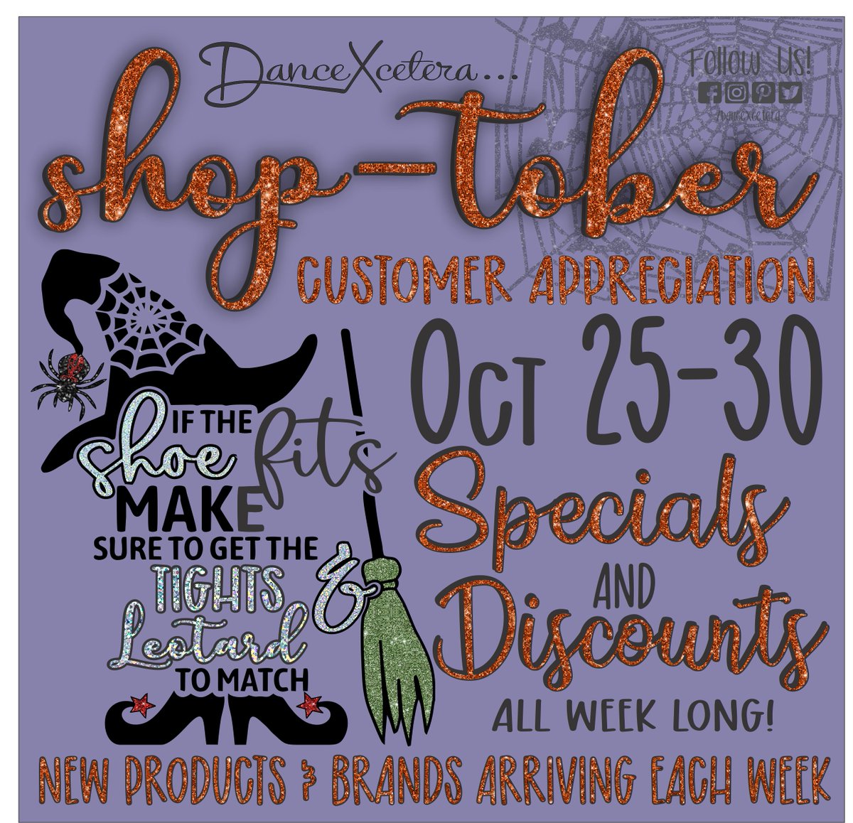 Shop-tober CUSTOMER APPRECIATION WEEK ! ! !
Come check out what's new  
#dancefashion #fitnesswear #health&amp;beauty #boutiquejewelry #shop-tober #CustomerAppreciation #shoplocal #smallbusiness