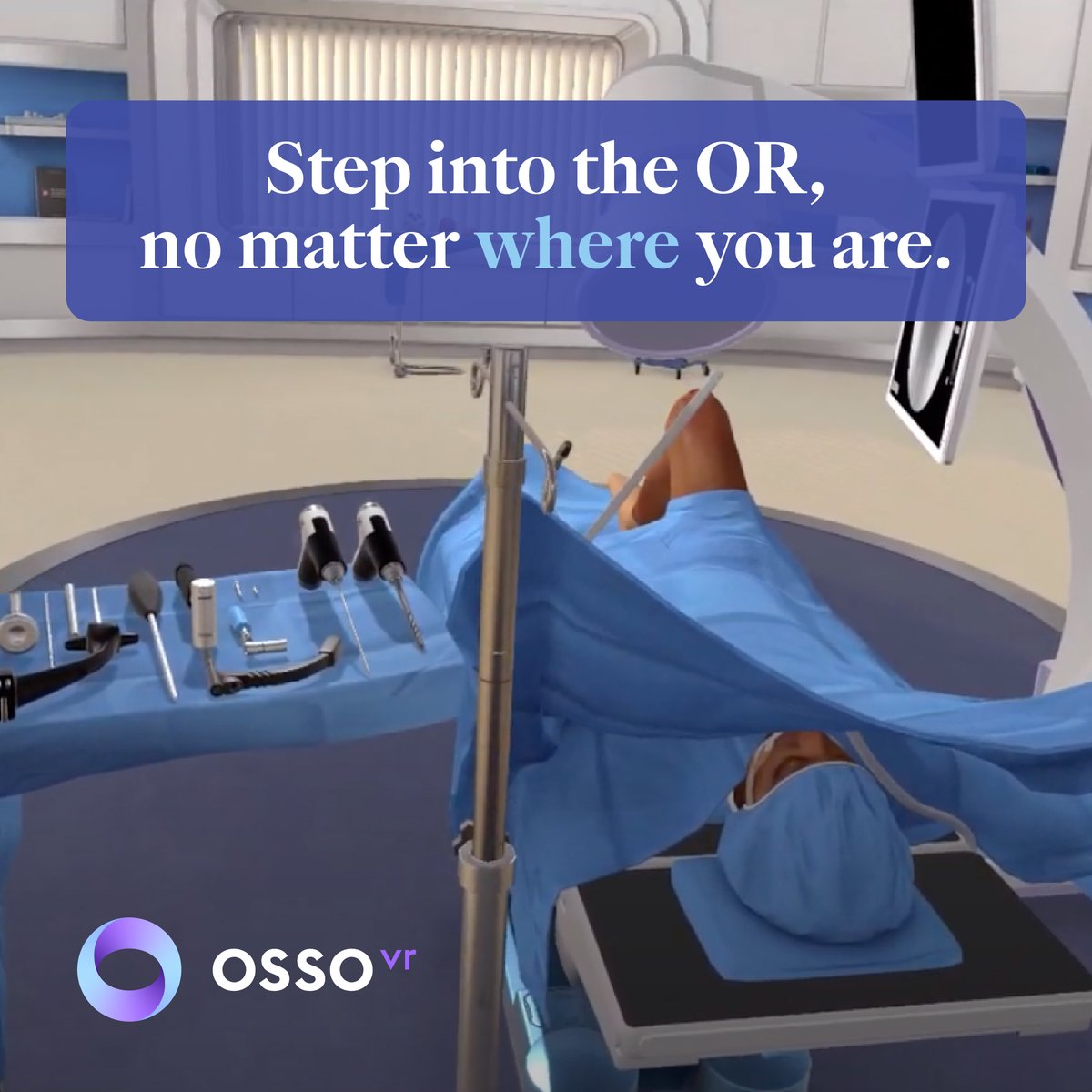Osso_VR's tweet photo. #OssoVR enables remote learning by digitizing the learning journey. Sales teams, #surgeons, providers and hospital staff can train together in the same virtual operating room from anywhere in the world. #medtech #orthotwitter #medicalsales https://t.co/MyTxM8pj7U