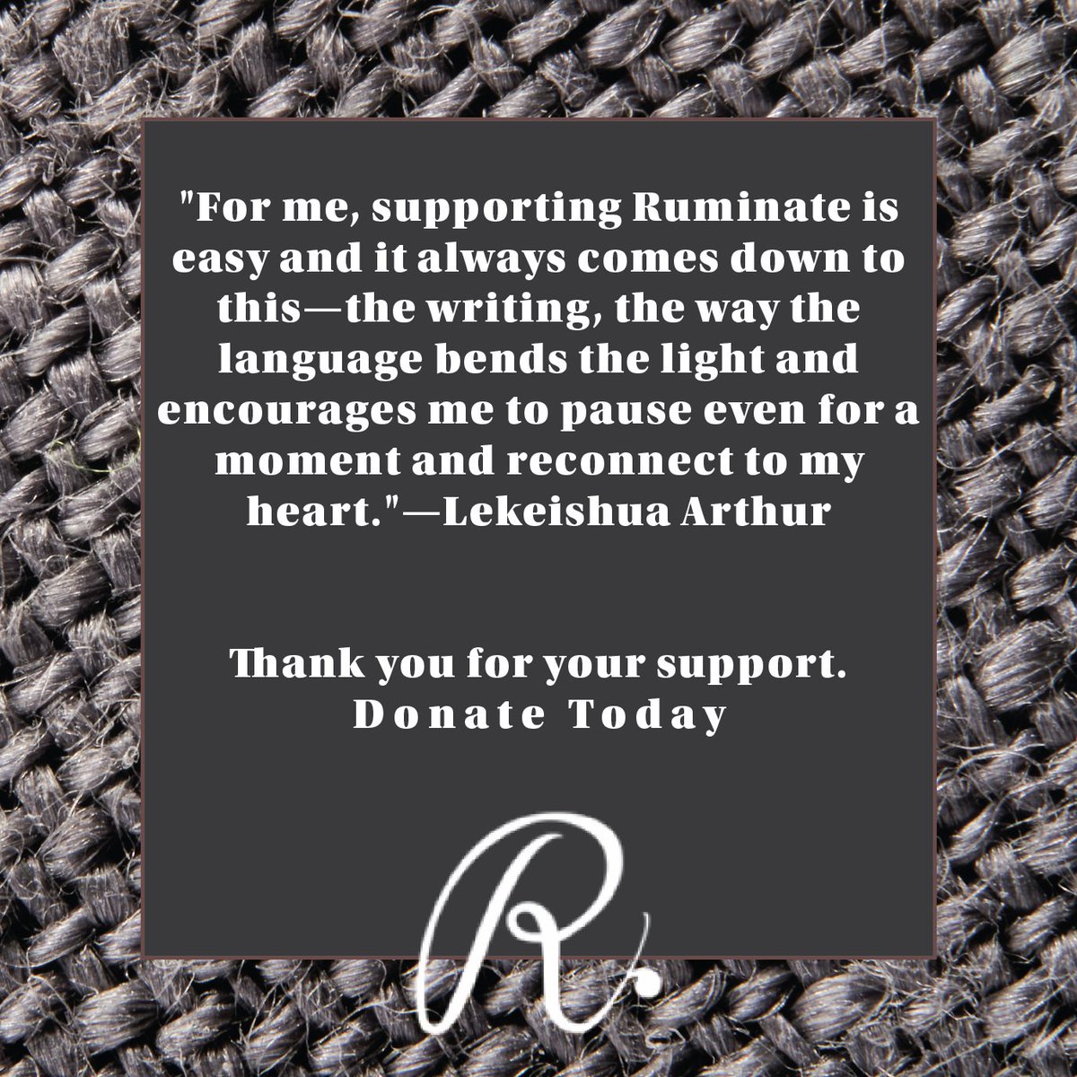 RuminateMag's tweet photo. Do you agree with Lekeishua?  Would you also consider a small donation to help us reach our $10,000 goal.  Donate here: https://t.co/62ofi8u5mq
#Ruminate #TheWaking #writingcommunity #donate #makeadiff #artists #writers #support #thankyou #giveback #contemplative #livecurious https://t.co/bLfBem1Ktu