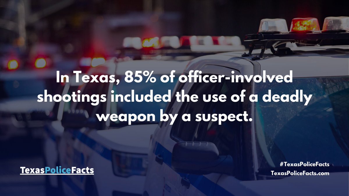 TMPALegislative's tweet photo. Officer-involved shootings almost always involve individuals who are armed or perceived to be armed. To learn more about this statistic and other law enforcement topics, visit https://t.co/RLezh6B5PK. #texaspolicefacts https://t.co/mNeIcIFO63