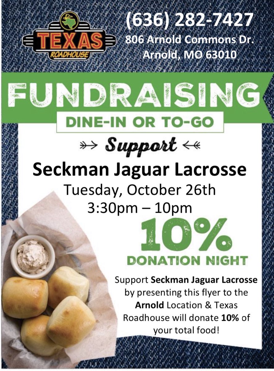 🚨Fundraiser Alert🚨: Enjoy dinner at Texas Roadhouse (Arnold) tomorrow night and help support our team! #GoJags