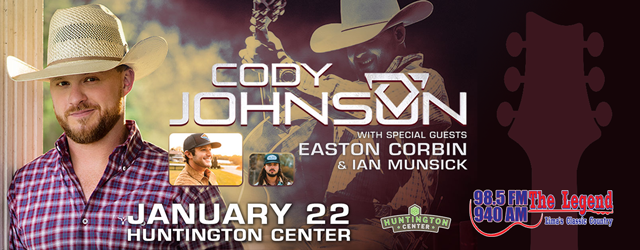 Real country artists <a href="/codyjohnson/">Cody Johnson</a> <a href="/eastoncorbin/">Easton Corbin</a> and <a href="/IanMunsick/">Ian Munsick</a> are coming to <a href="/Huntington_Ctr/">Huntington Center</a> in January! For more info on the show and how to get tickets, click here: 940wcit.com/cody-johnson-a…