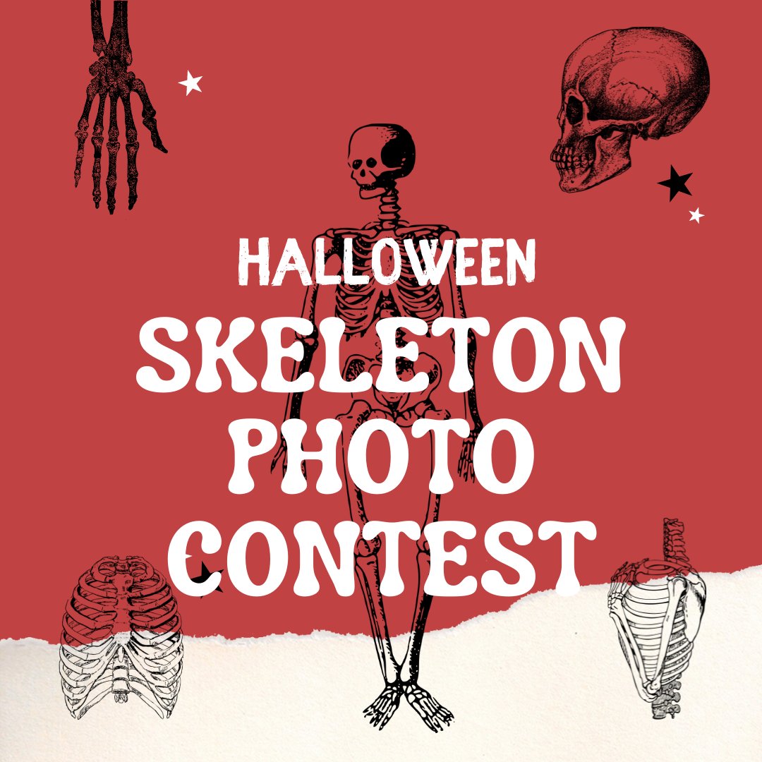 Join GCDC starting Wednesday, October 27th, for a skeleton photo contest. Take a photo with our dressed up skeleton and the person with the most likes wins a price! #GCDC #gcdccontest