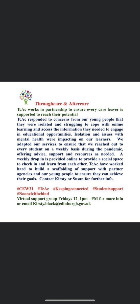 TcAc groups- check out info below about our online study group and ways we can support our students #get involved