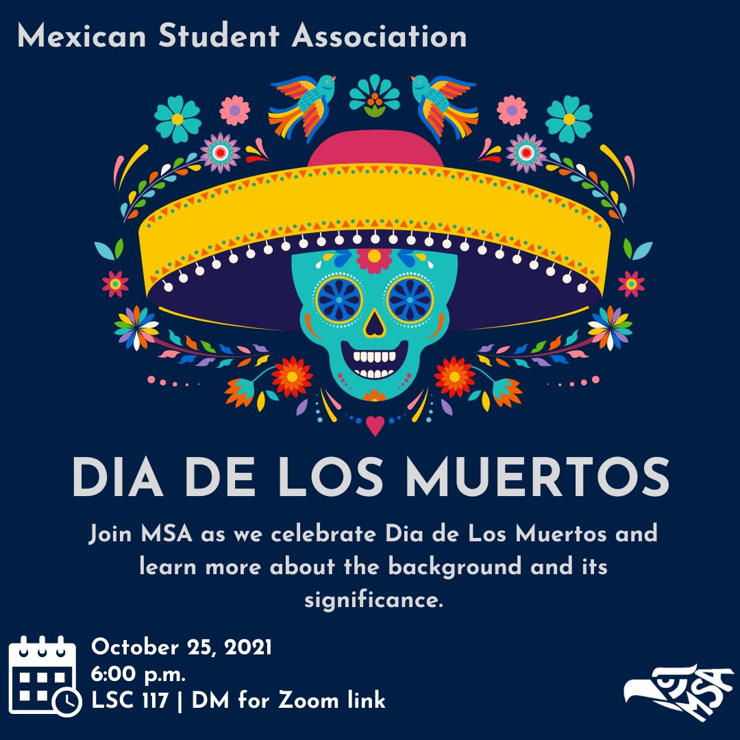 SHSU_MSA's tweet photo. ¡𝐇𝐨𝐥𝐚 𝐟𝐚𝐦𝐢𝐥𝐢𝐚! 𝐉𝐨𝐢𝐧 𝐮𝐬 𝐚𝐭 𝐭𝐨𝐧𝐢𝐠𝐡𝐭’𝐬 𝐦𝐞𝐞𝐭𝐢𝐧𝐠 𝐚𝐬 𝐰𝐞 𝐜𝐞𝐥𝐞𝐛𝐫𝐚𝐭𝐞 𝐃í𝐚 𝐝𝐞 𝐥𝐨𝐬 𝐌𝐮𝐞𝐫𝐭𝐨𝐬 𝐚𝐧𝐝 𝐬𝐡𝐚𝐫𝐞 𝐬𝐩𝐨𝐨𝐤𝐲 𝐬𝐭𝐨𝐫𝐢𝐞𝐬 𝐚𝐬 𝐇𝐚𝐥𝐥𝐨𝐰𝐞𝐞𝐧 𝐚𝐩𝐩𝐫𝐨𝐚𝐜𝐡𝐞𝐬!

📍LSC 117
• direct message for Zoom Link • https://t.co/VcjPoN8Yo0