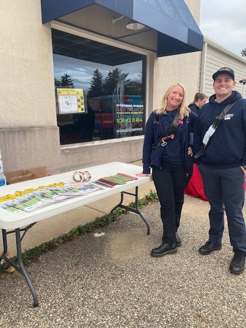 fitchronaems's tweet photo. Kristy and Zeke put on quite a display of PR materials at the Fitchburg Fire traveling open house last week. Great job!! https://t.co/t6quuOUdmr