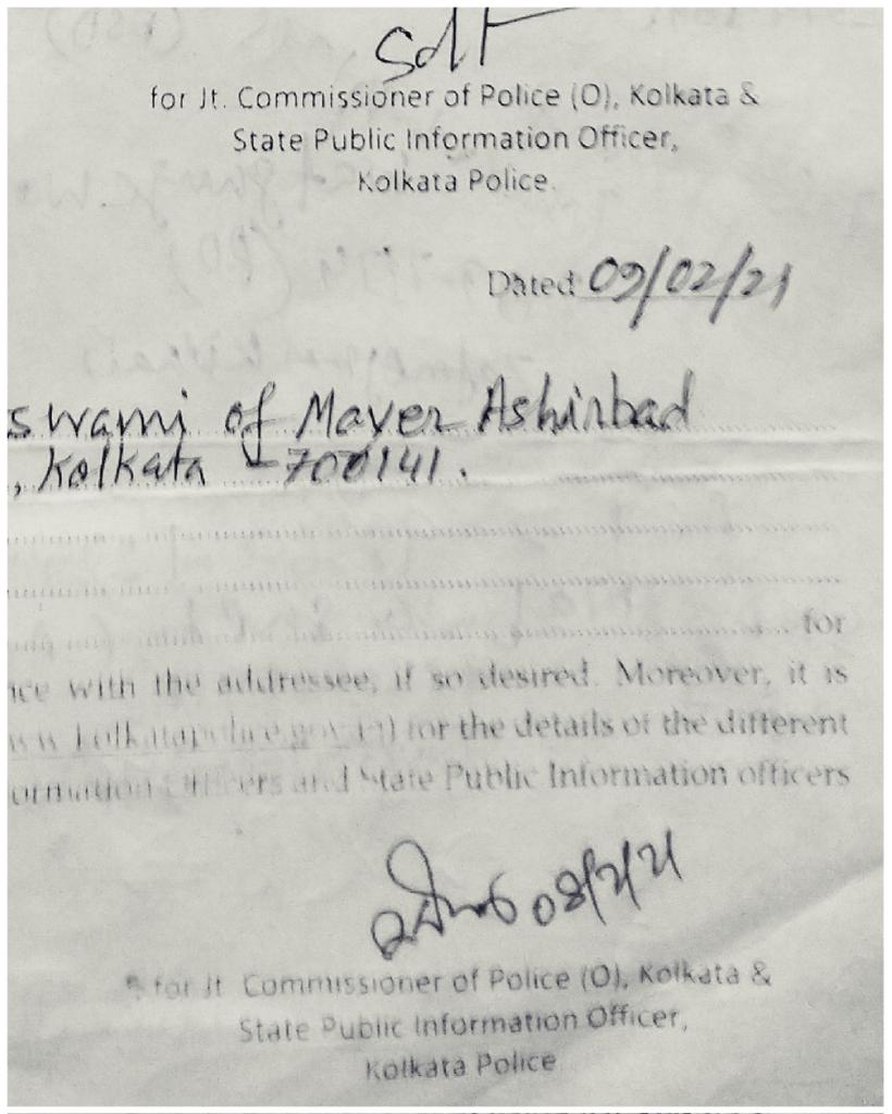 Total illegal actions and practices by <a href="/KolkataPolice/">Kolkata Police</a> in handling &amp; disposal of #RTI cases where unauthorised &amp; subordinate staffs are taking decisions solely for disposal by issuing memos with their signatures at the place of the designated officer since long. Asked them earlier