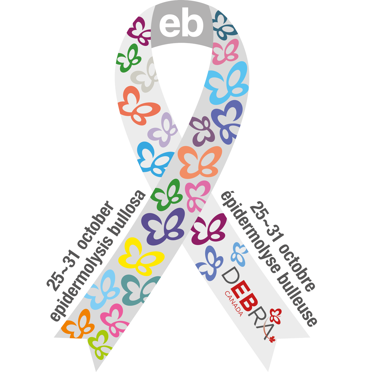DEBRACanada's tweet photo. Global EB Awareness Week is this week Oct 25-31. We are asking all our DEBRA Canada Supporters to help raise awareness for families affected by Epidermolysis Bullosa (EB) by downloading and sharing our digital EB Awareness Ribbon. To download visit: https://t.co/ft9kIBxXHV. https://t.co/TlXFYneoU4