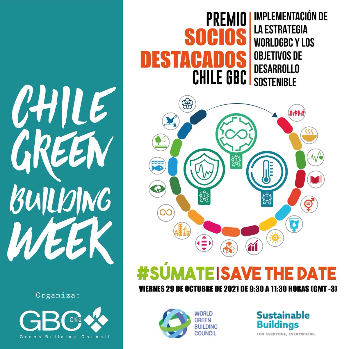 ChileGBC's tweet photo. Ya hay ganadores de los Premios a Socios Destacados: Implementación de la estrategia WorldGBC y los ODS.
Para conocerlos #Súmate este viernes a las 09:30 horas a la ceremonia de premiación.
Inscríbete aquí https://t.co/xdgBC4Il9W
#ChileGreenBuildingWeek https://t.co/ux3KaZoycl