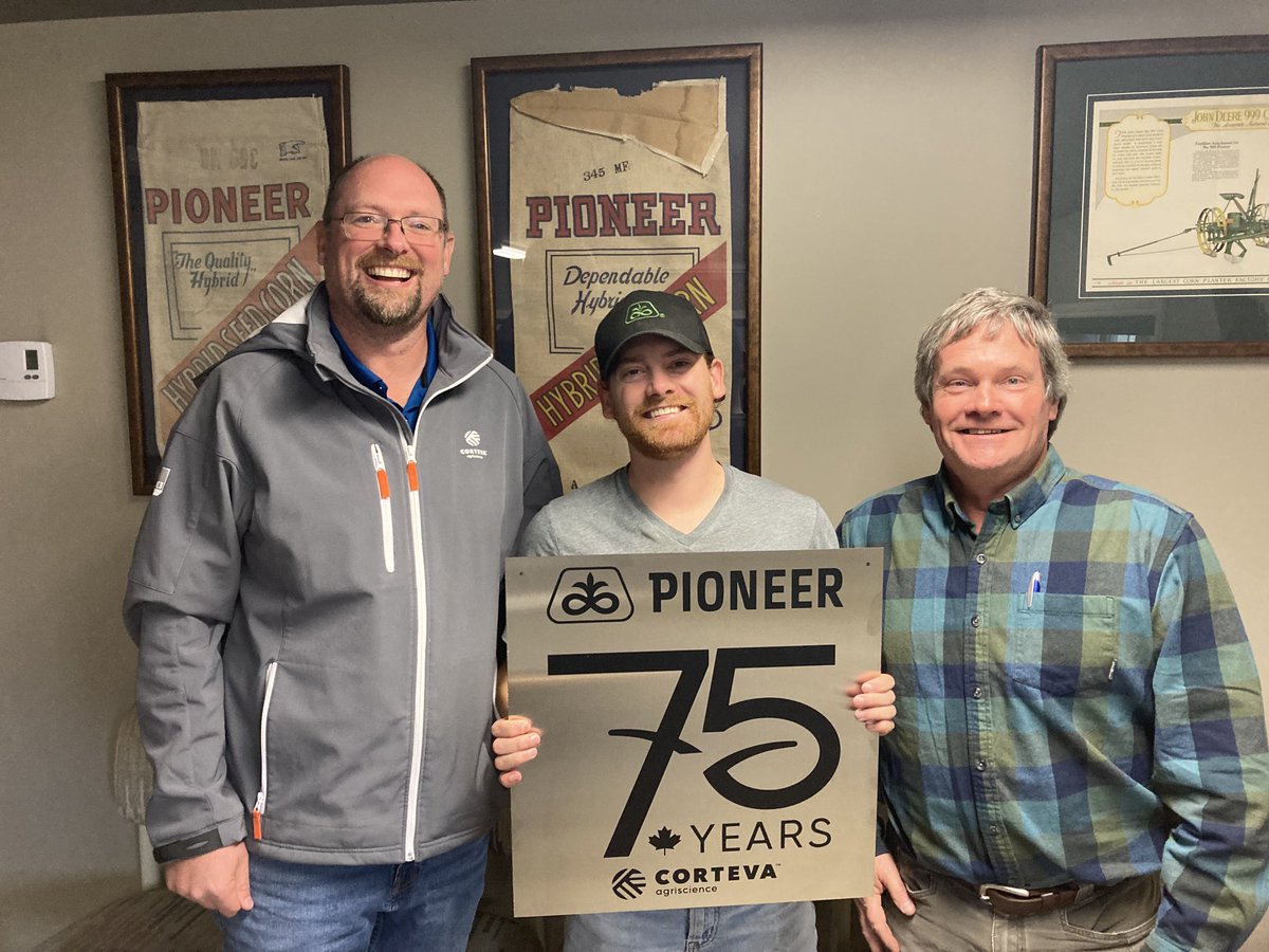 It’s the passion &amp; dedication to serving the local ag community that makes our Pioneer family so great! Over 46 years of great service-first Jack and now Greg and Grant Millard! Celebrating 🥳 75 years of Pioneer in Canada! Thanks to our reps.#PioneerCA75 ⁦<a href="/PioneerSeedsCA/">Pioneer Seeds Canada</a>⁩