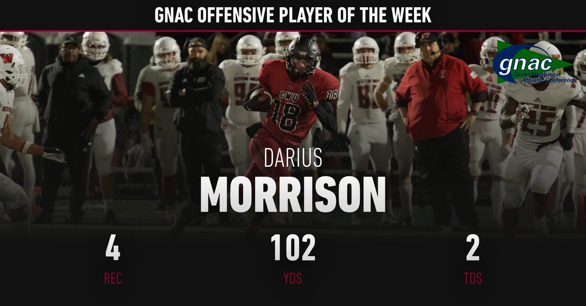 Congratulations to <a href="/Dmorrison1818/">Darius Morrison</a> for being named @GNACSports Offensive Player of the Week #ReignCrimson