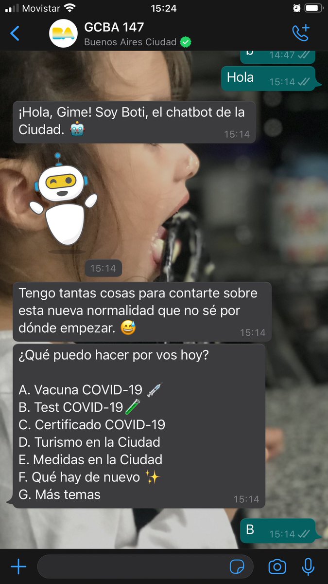 <a href="/BA147/">BA 147</a> <a href="/FernanQuirosBA/">Fernán Quirós</a> hace una semana hisope a mi hija de 5 años. No tengo ningún resultado. En la línea solo refuerzan reclamo, nadie me da respuesta ni se comunican. La opción B de Boti no me da respuesta. 
Necesito que alguien me diga si es NEGATIVO o POSITIVO