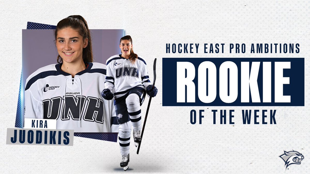 Kira Juodikis was named <a href="/hockey_east/">Hockey East</a> Pro Ambitions Rookie of the Week! Juodiks netted her team-leading 5th goal of the season, which stood as the game-winner last weekend against Maine. 

#BeTheRoar